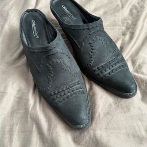 Coldwater Creek 9M Black Leather Slip-On Shoes